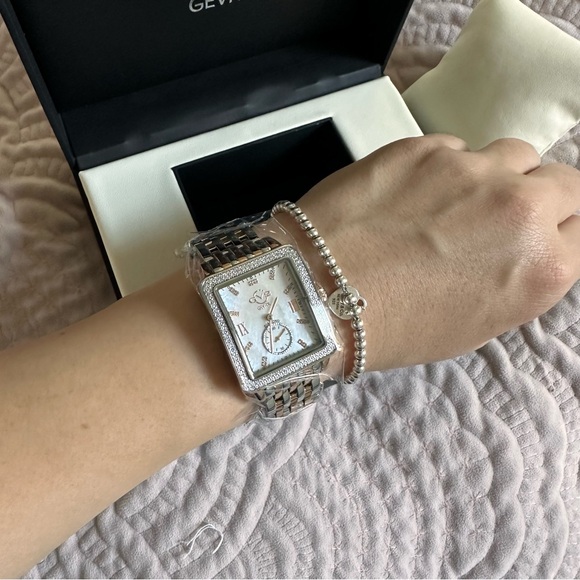 Gevril two tone rose gold and stainless Watch with Diamond Accents - Picture 8 of 9